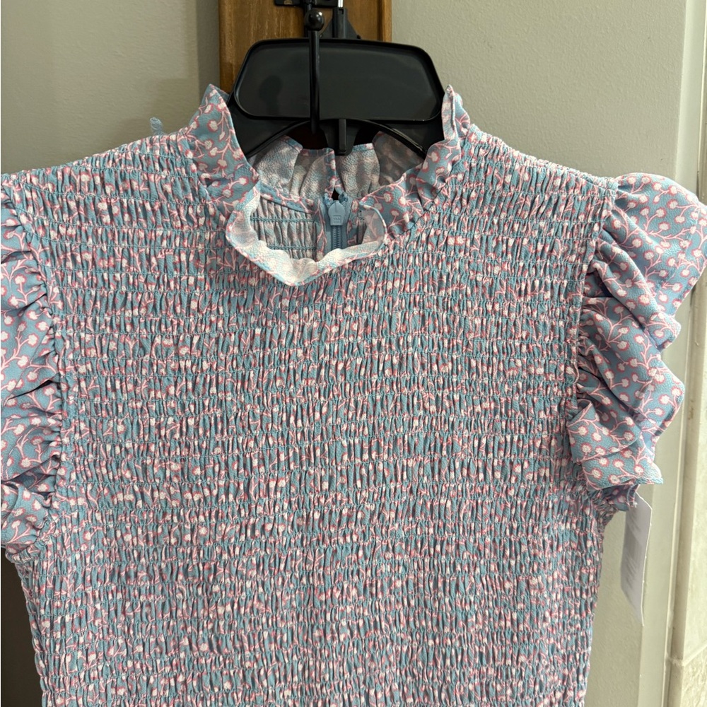 Charming brunch Dress in Purple and blue print - Picture 2 of 5